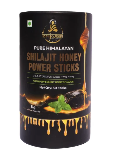 Pure Himalayan Shilajit Honey Power Sticks (Peppermint Honey Flavour) - 30 Sticks