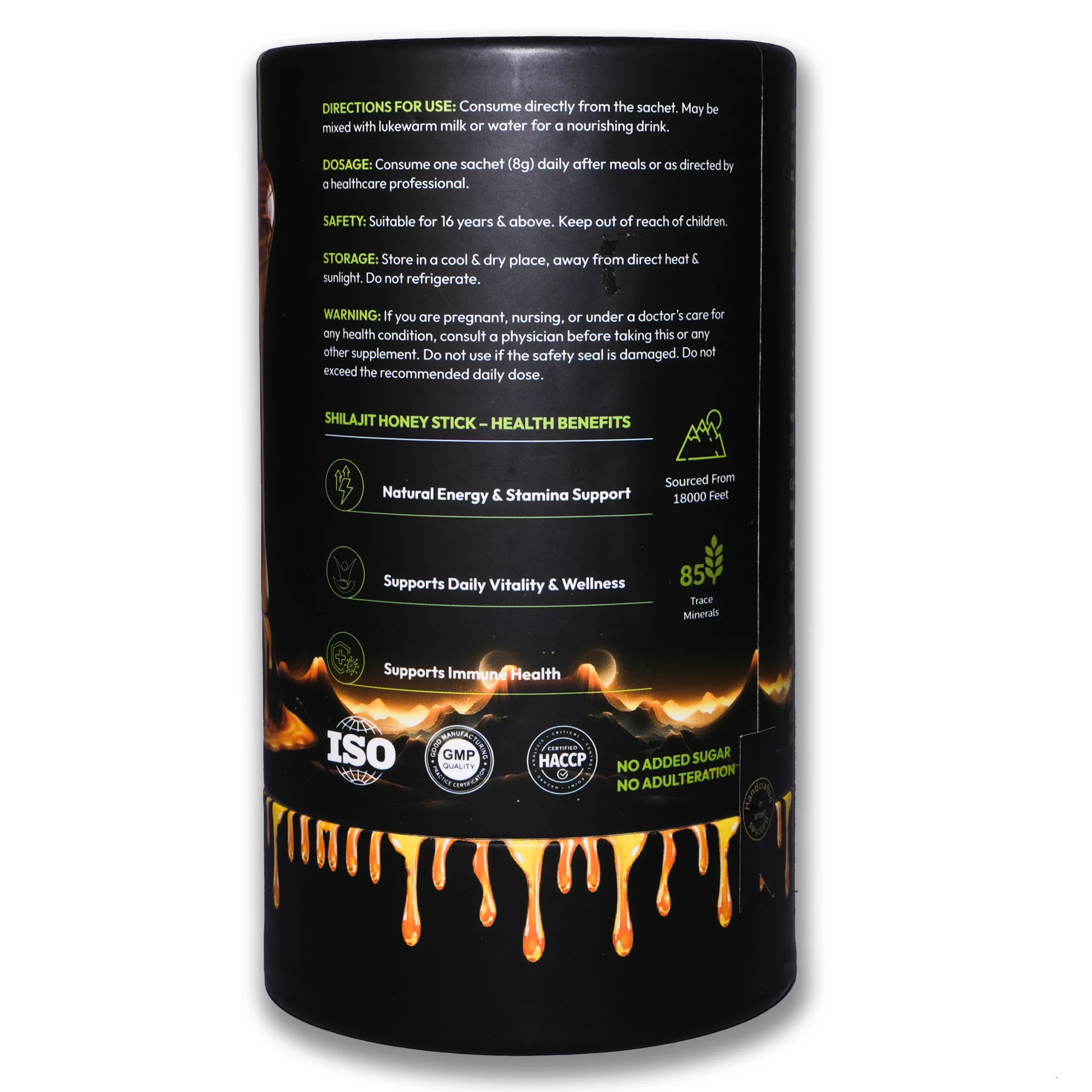 Pure Himalayan Shilajit Honey Power Sticks (Peppermint Honey Flavour) - 30 Sticks - Image 2
