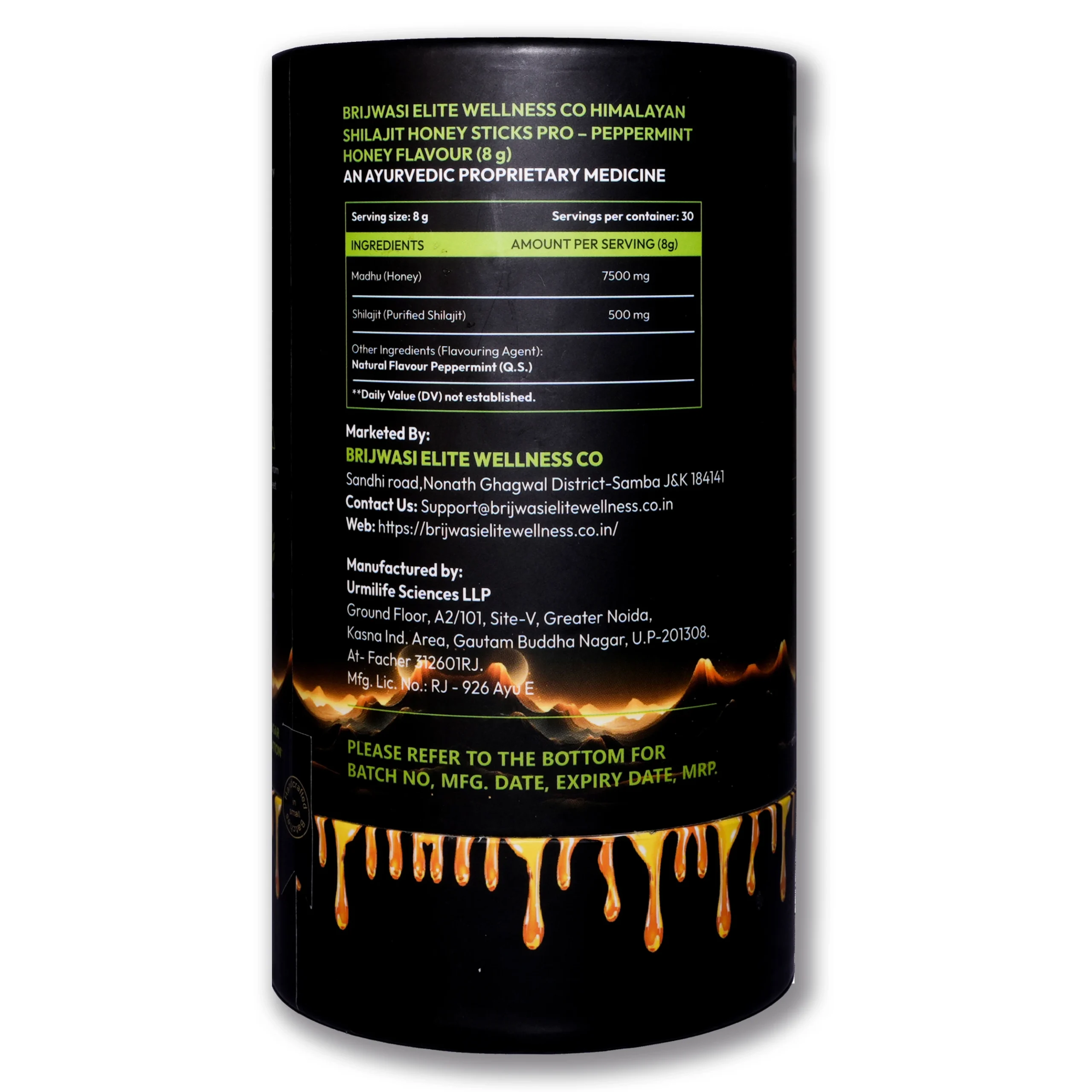 Pure Himalayan Shilajit Honey Power Sticks (Peppermint Honey Flavour) - 30 Sticks - Image 3