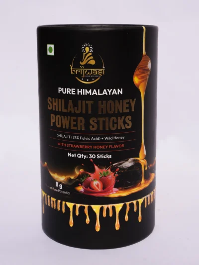 Pure Himalayan Shilajit Honey Power Sticks (Strawberry Honey Flavour) - 30 Sticks