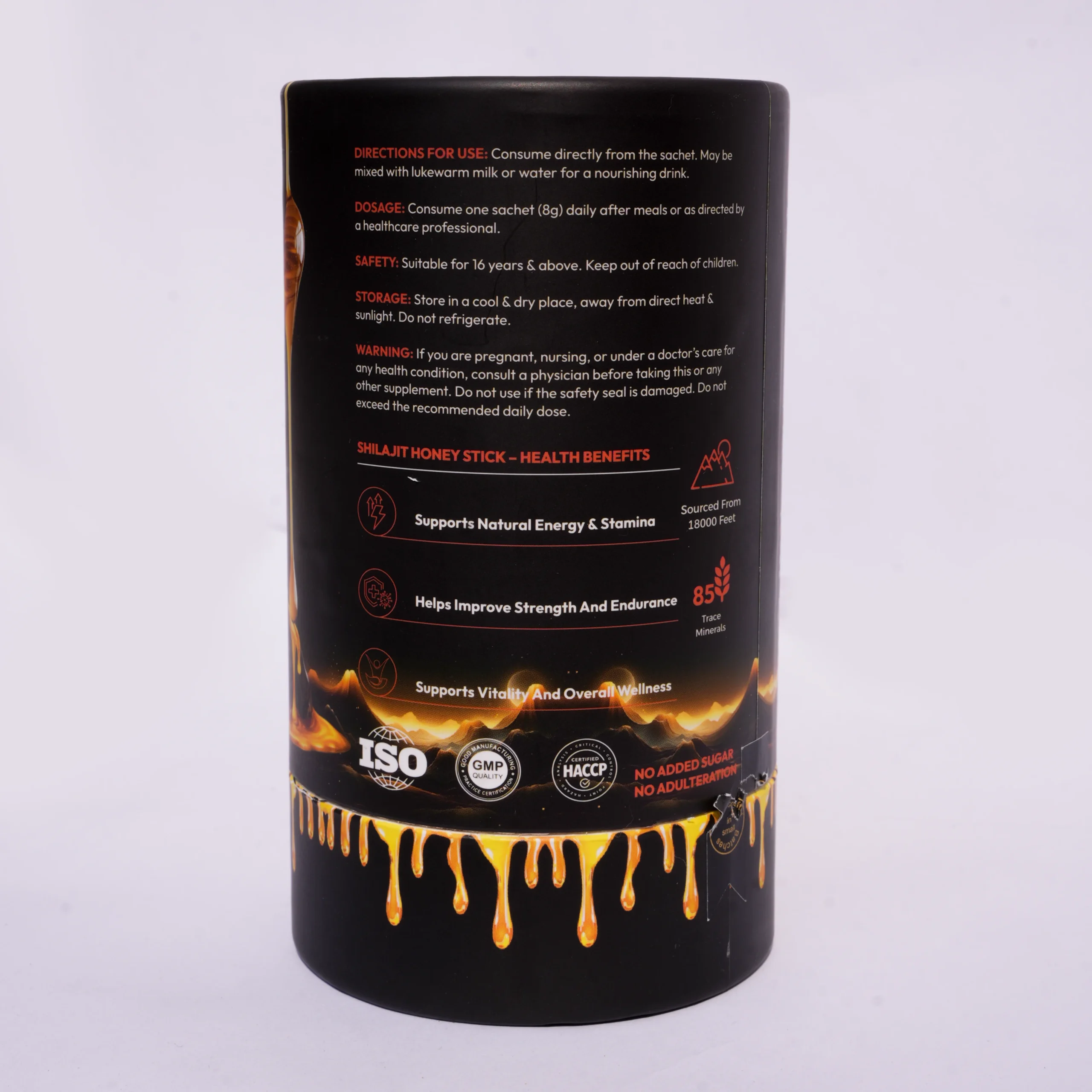 Pure Himalayan Shilajit Honey Power Sticks (Strawberry Honey Flavour) - 30 Sticks - Image 2