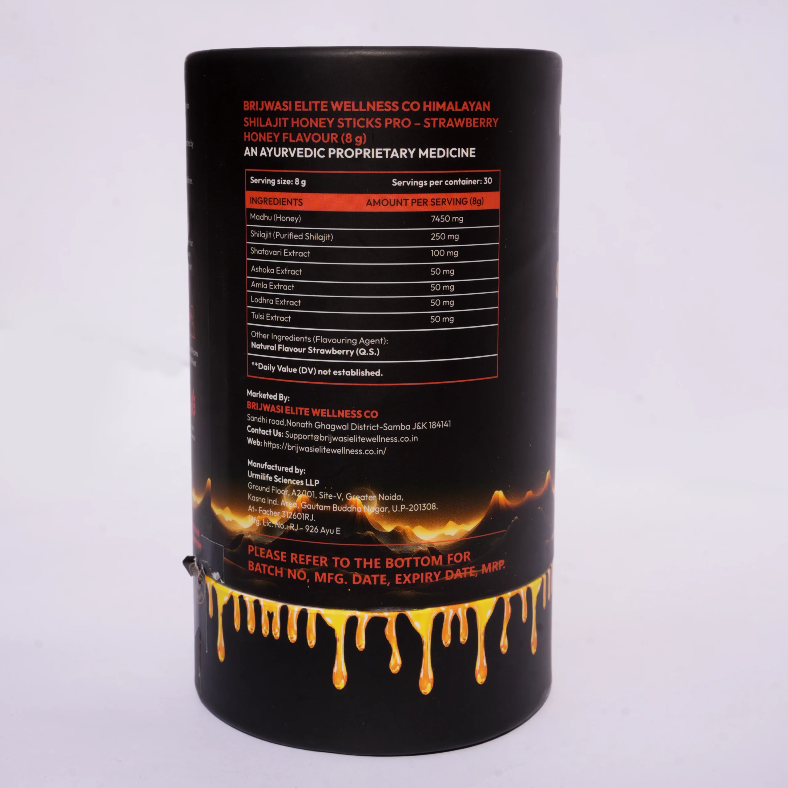 Pure Himalayan Shilajit Honey Power Sticks (Strawberry Honey Flavour) - 30 Sticks - Image 3